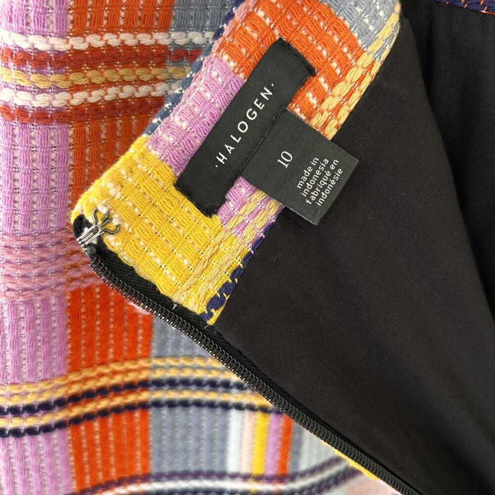 Halogen Women’s Multicolor Block Tweed Striped Skirt Size 10 - Picture 3 of 7